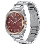 Sonata Poze Quartz Analog Red Dial Silver Metal Strap Watch For Men - Image 2