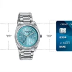 Poze By Sonata Quartz Analog Blue Dial Silver Metal Strap Watch For Men - Image 5