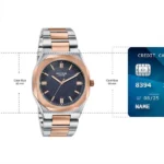 Poze Poze Quartz Analog Blue Dial Two Toned Metal Strap Watch For Men - Image 3