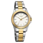 Sonata Poze Quartz Analog White Dial Two Toned Stainless Steel Strap Watch For Men