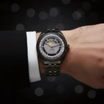 Titan Stellar Cupola Automatic Analog with Sun Moon Phase and Silver Dial Dark Gun Stainless Steel Strap Watch for Men - Image 6