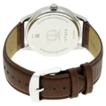 Titan Quartz Analog with Date Brown Dial Leather Strap Watch for Men - Image 3