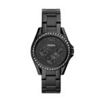 Fossil Riley Women Quartz Black Dial Multi-Function Stainless Steel Watch