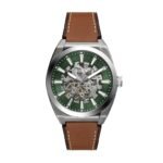 Fossil Everett Men Automatic Green Dial Analog Leather Watch
