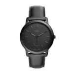 Fossil Minimalist Two-Hand Black Leather Watch