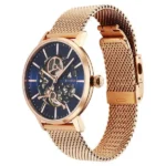 Titan Mechanical Slimline Blue Dial Rose Golden Mesh Strap watch for Men - Image 2