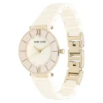 Anne Klein Quartz Analog Pink Dial Ceramic Strap Watch for Women - Image 2