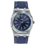 Poze Poze Quartz Analog Blue Dial Blue Denim Strap Watch For Men