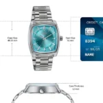 Poze Poze Quartz Analog Blue Dial Silver Metal Strap Watch For Men - Image 5