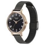 Sonata Poze Quartz Analog Black Dial Mesh Strap Watch for Women - Image 2