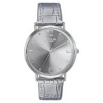 Sonata Poze Quartz Analog Silver Dial Leather Strap Watch for Women