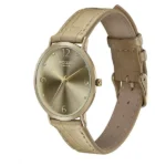 Sonata Poze Quartz Analog Golden Dial Leather Strap Watch for Women - Image 2