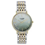 Sonata Poze Quartz Analog Green Mother Of Pearl Dial Two Toned Color Stainless Steel Strap Watch For Women