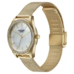 Sonata Poze Quartz Analog Mother of Pearl Dial Golden Color Stainless Steel Strap Watch For Women - Image 2