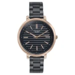 Sonata Poze Quartz Analog Black Dial Black Color Stainless Steel Strap Watch For Women