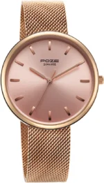 SONATA Poze Pink Dial Rose Gold Strap Analog Watch  - For Women